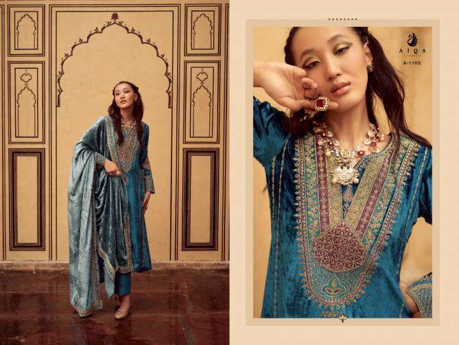 Sitaray By Aiqa Designer Velvet Embroidery Salwar Kameez Wholesale Price In Surat